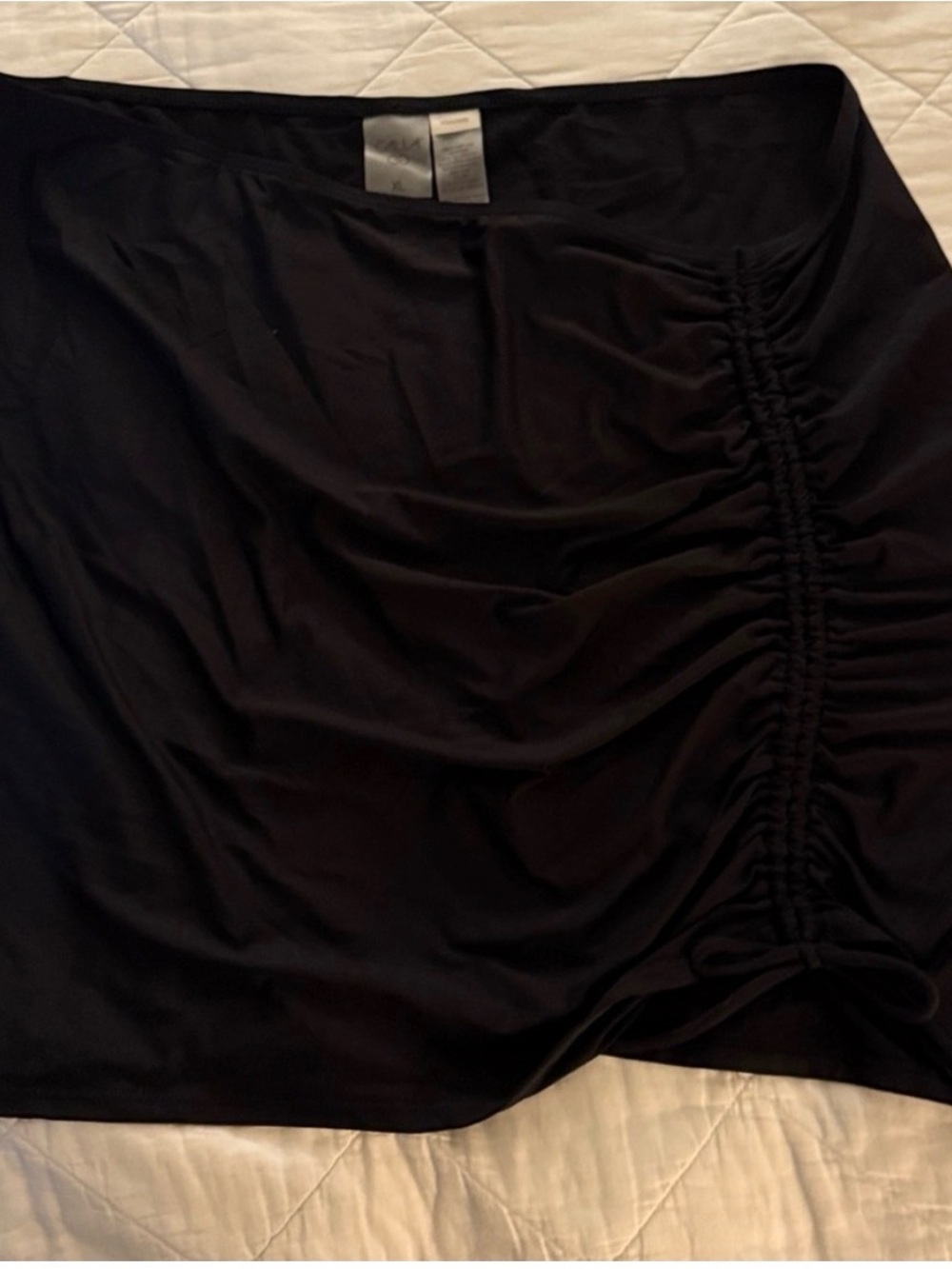 Black Ruched Side Skirt swim material